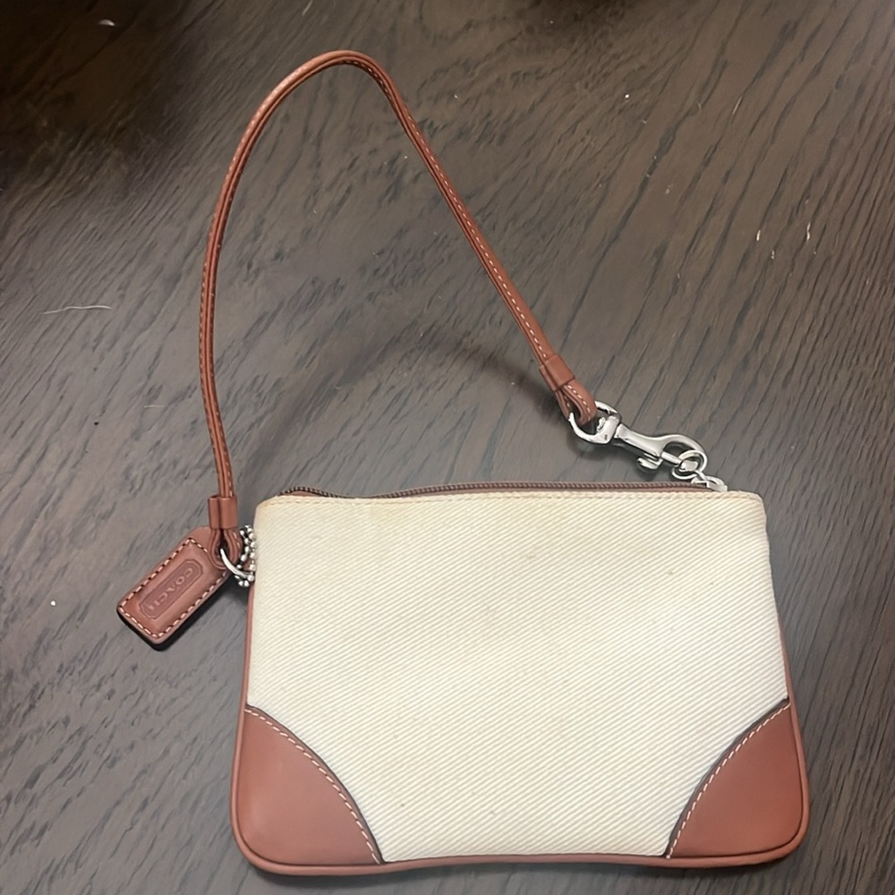 Coach canvas wristlet
